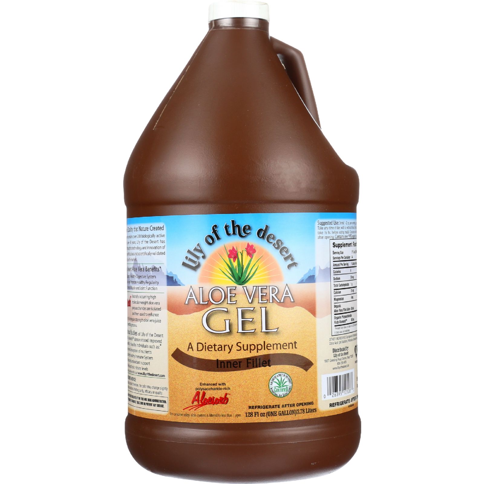 릴리오브데저트, 알로에 베라 젤, 128 fl oz (3.785 Liters)