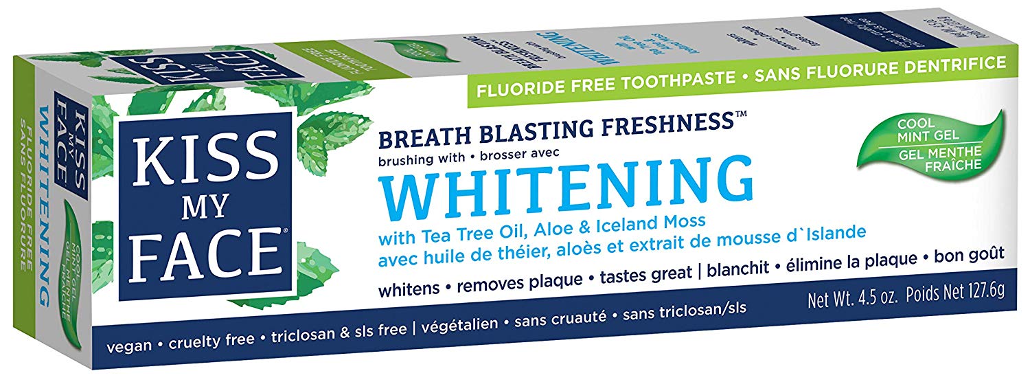 키스 마이 페이스, 미백 쿨 민트 젤 불소 프리 치약, 3.4 oz