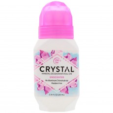크리스탈 에센스 ,천연 미네랄 데오도란트 롤온, 무향, 2.25 fl oz (66 ml)