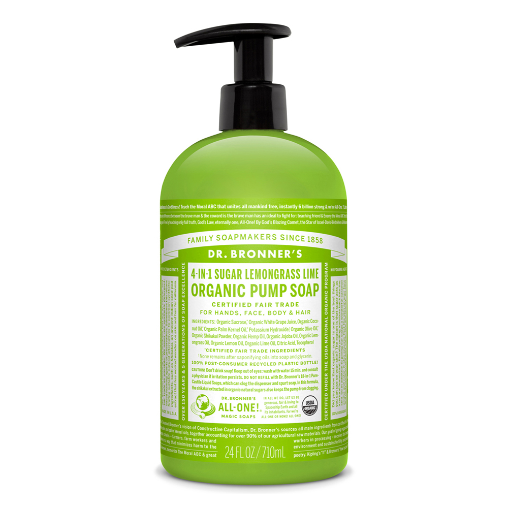 닥터브로너스, 유기농 4-in-1 펌프 슈가솝 대용량, 24 oz (710 ml)