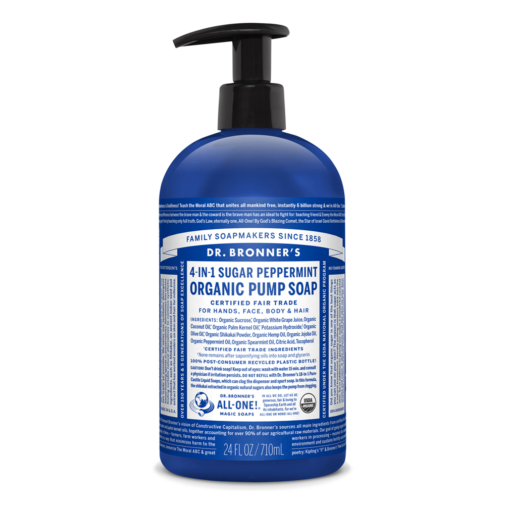 닥터브로너스, 유기농 4-in-1 펌프 슈가솝 대용량, 24 oz (710 ml)