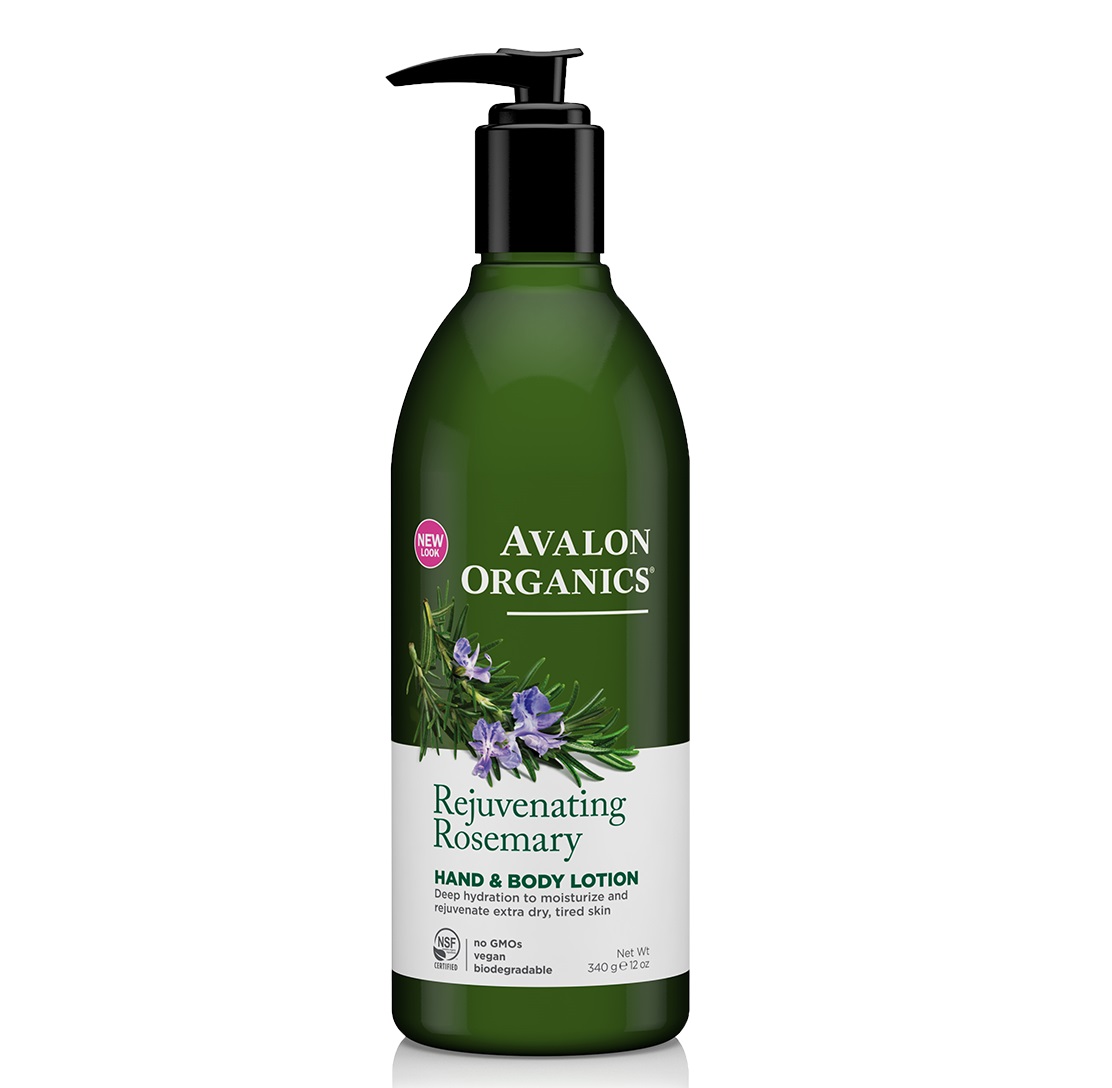 아발론 오가닉스, 유기농 로즈마리 핸드 & 바디 로션, 12 fl oz (350 ml)