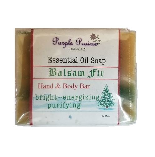 퍼플 프레리, 에센셜 오일 비누, 발삼 전나무 핸드 & 바디 바, 4oz