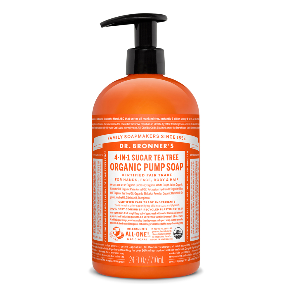 닥터브로너스, 유기농 4-in-1 펌프 슈가솝, 향선택, 12 oz (356 ml)