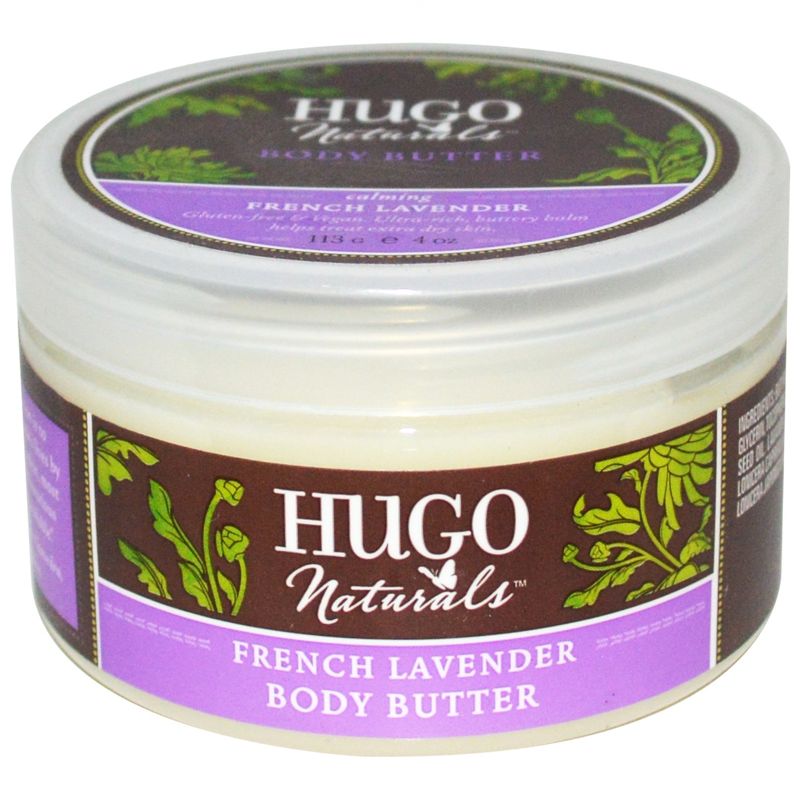 휴고 내추럴스, 프렌치 라벤더 바디버터, 4 oz (113 g)