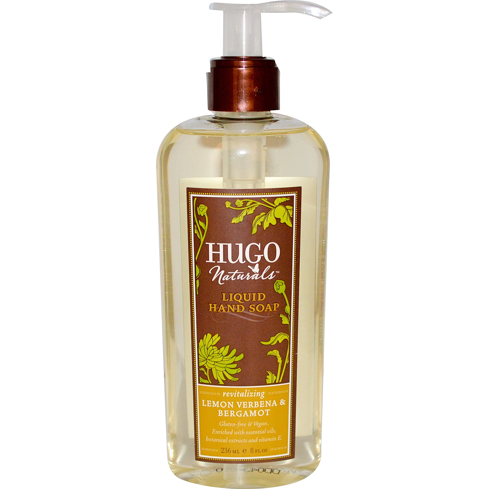 휴고 내추럴스, 레몬 버베나 & 베르가모트 리퀴드 핸드 솝, 8 fl oz (236 ml)