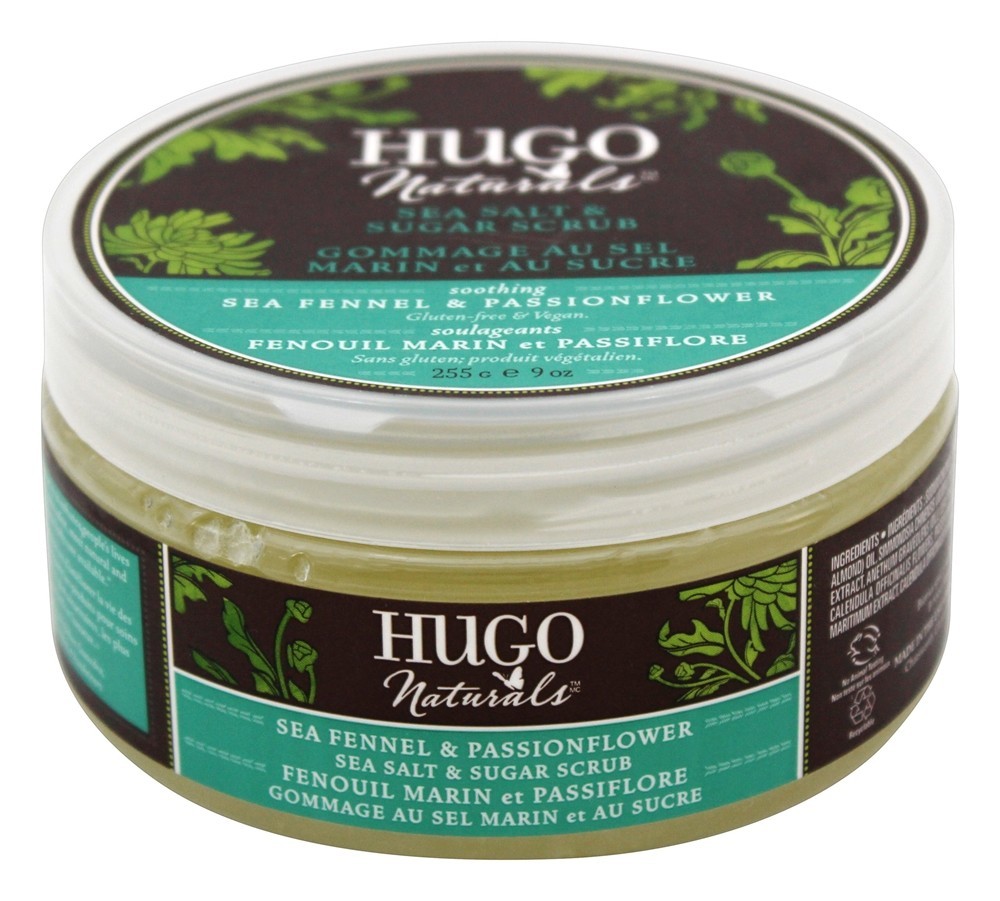 휴고 내추럴스, Sea 펜넬 & 패션플라워,씨솔트 & 슈거 바디스크럽, 9 oz (255 g)