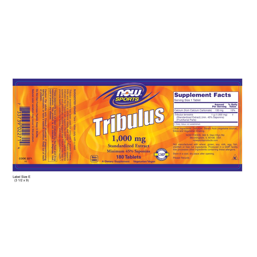 나우 Now, Tribulus, 1000 mg, 180 타블렛