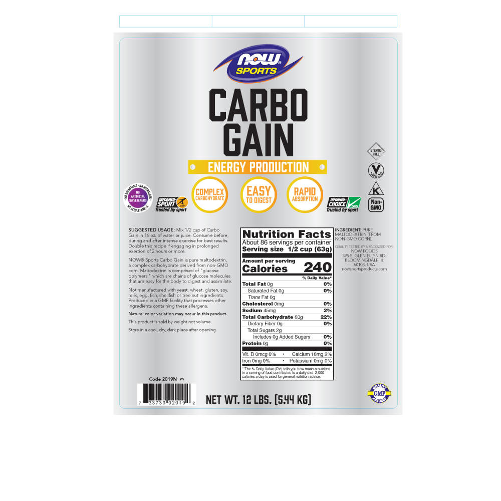나우 Now, Carbo Gain, 12 lbs (5440 g)