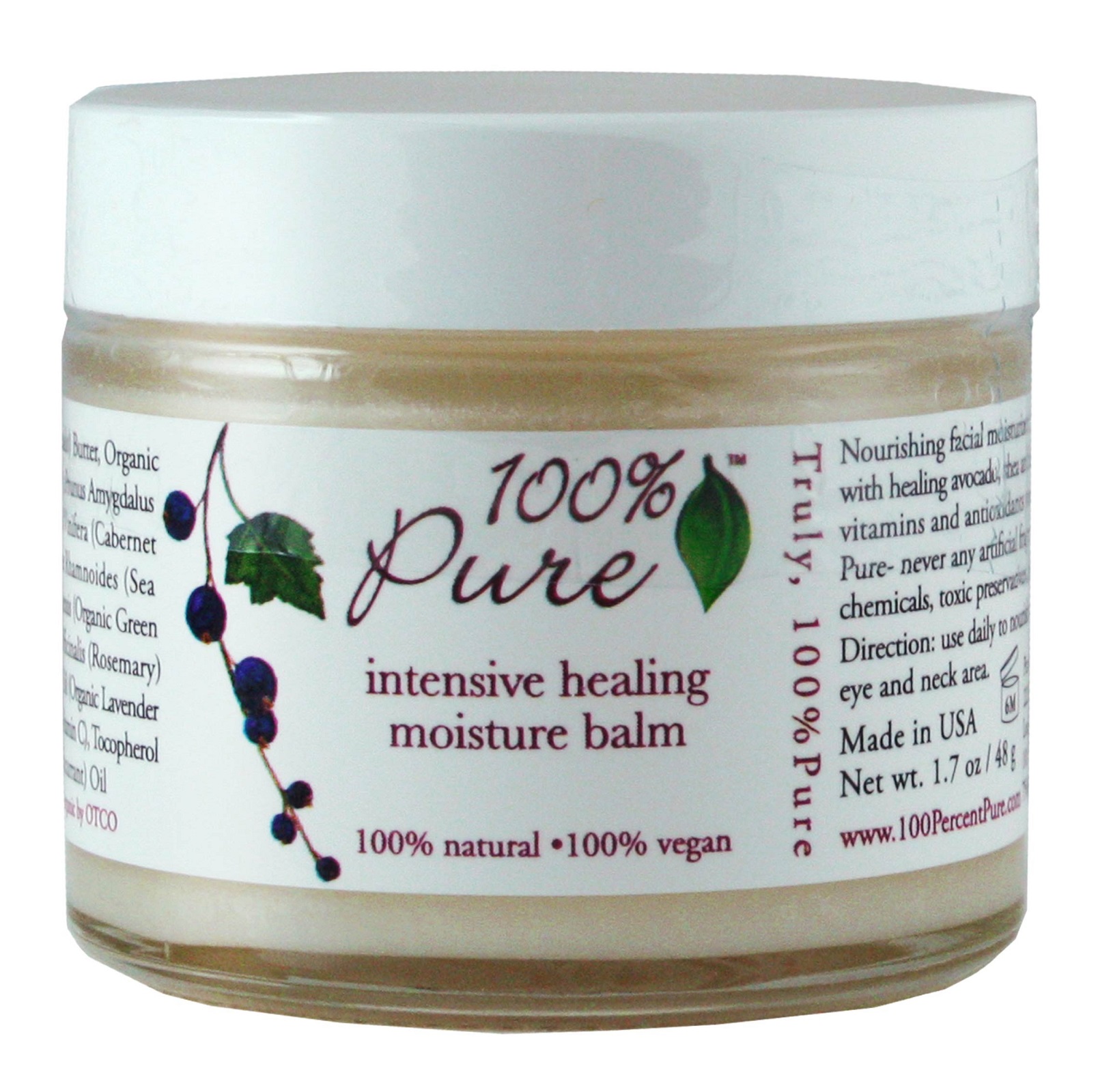 100% Pure, 인텐시브 힐링 모이스처 밤, 1.7 oz (48g)