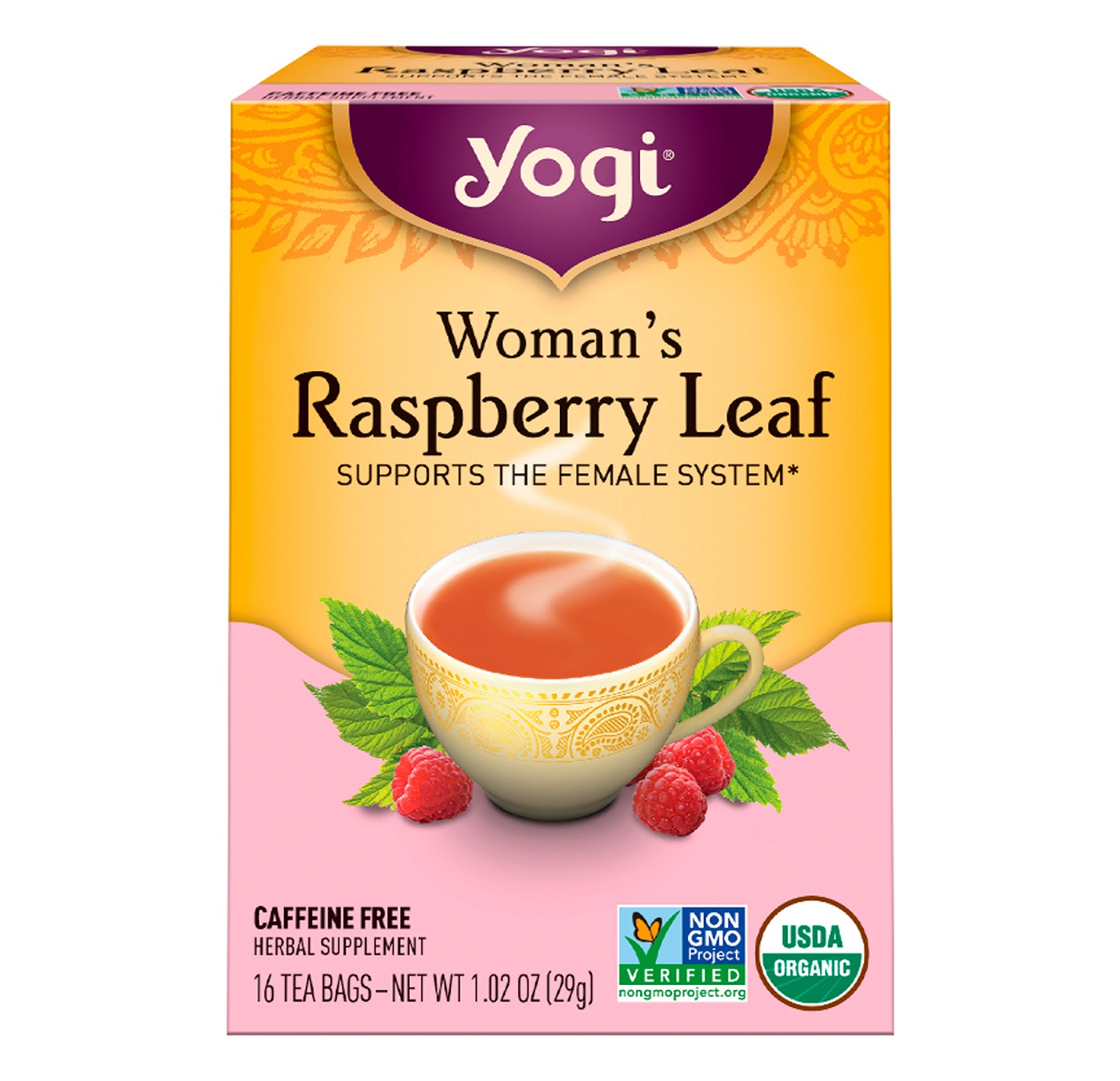 요기 티, Woman\\\\\'s Raspberry Leaf Organic, 16 티백